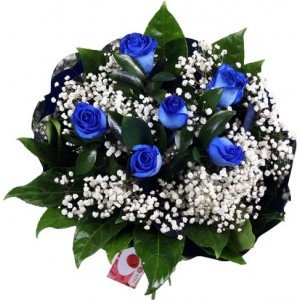 Ramo de 6 rosas Azules entrega en España